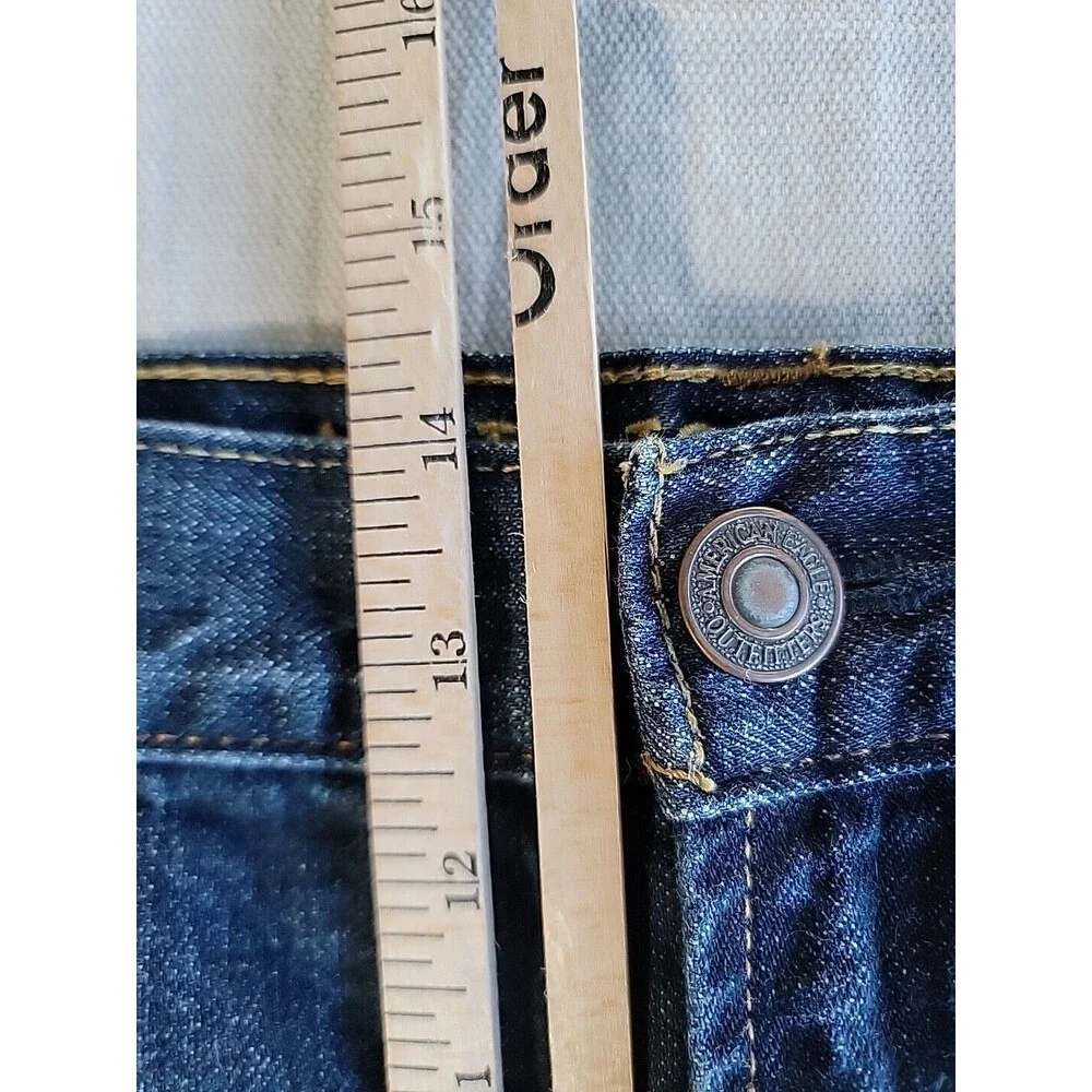 American Eagle Relaxed Straight Jeans Mens 44x34 Dark Wash‎ Blue Cotton Denim